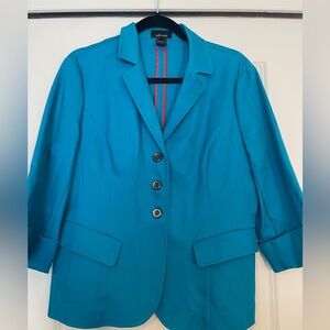 Teal Blueish Button Front Jacket Career Blazer size 12